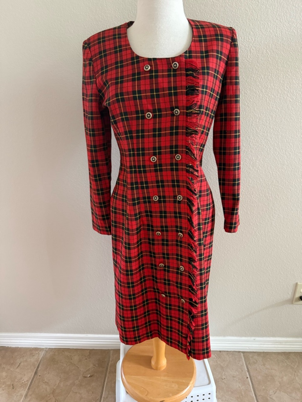 Vintage Dress Zero II Three Double Breasted Scottish Plaid SZ 4 USA  Fabulous!